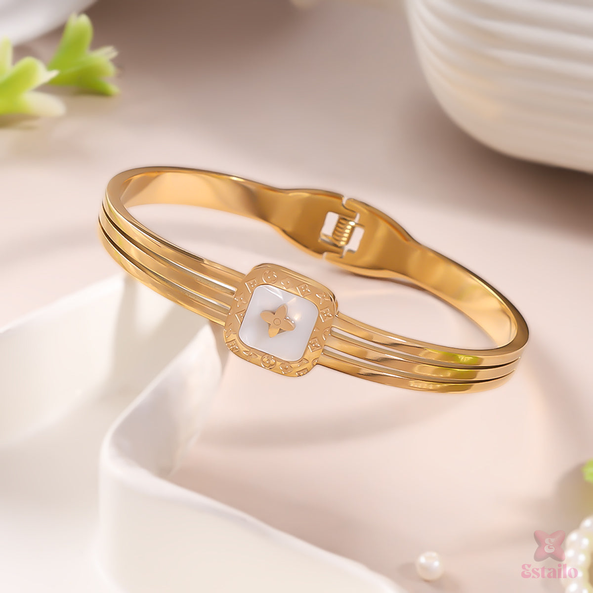 Gilded Glamour Bangle Bracelet