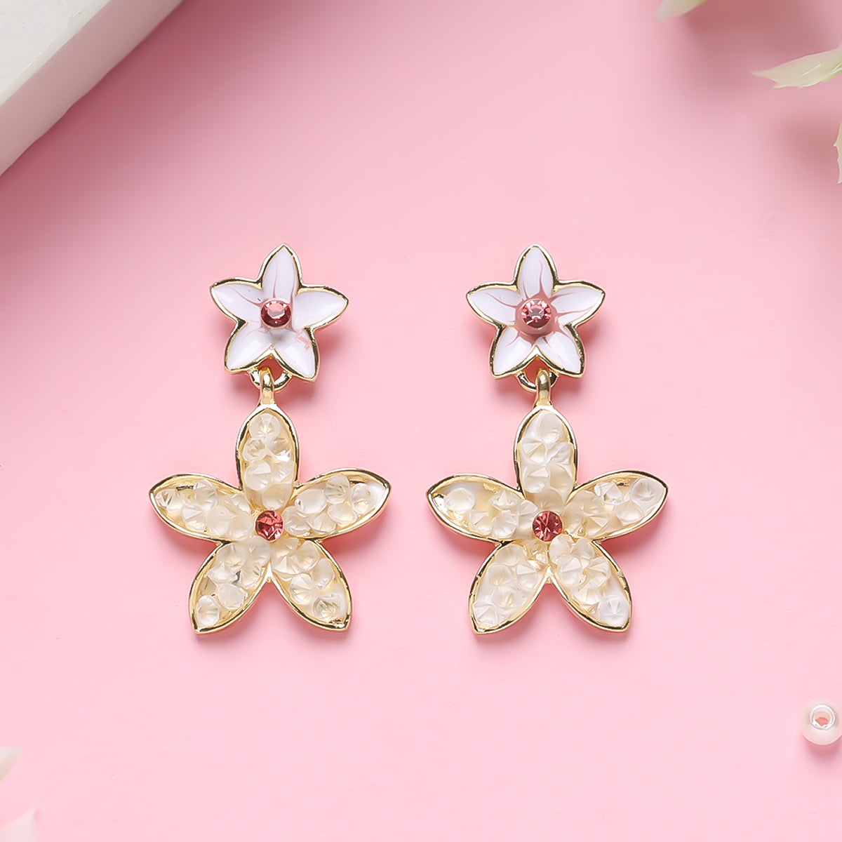 Crystal Daisy Dangler Earrings