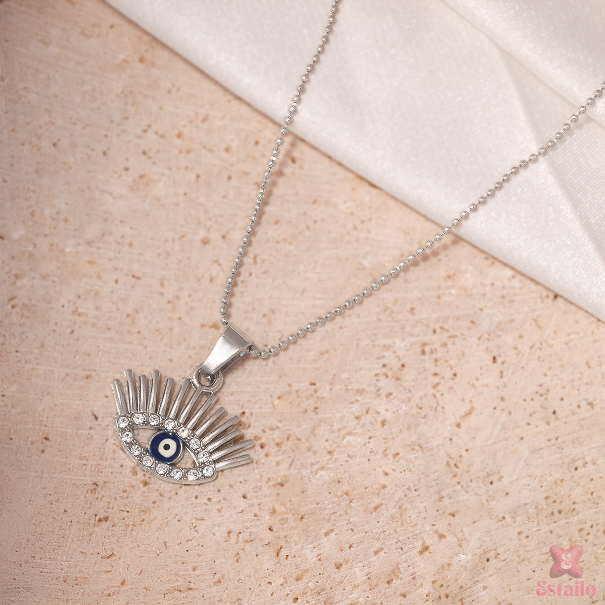Silver Evil Eye Neckpiece