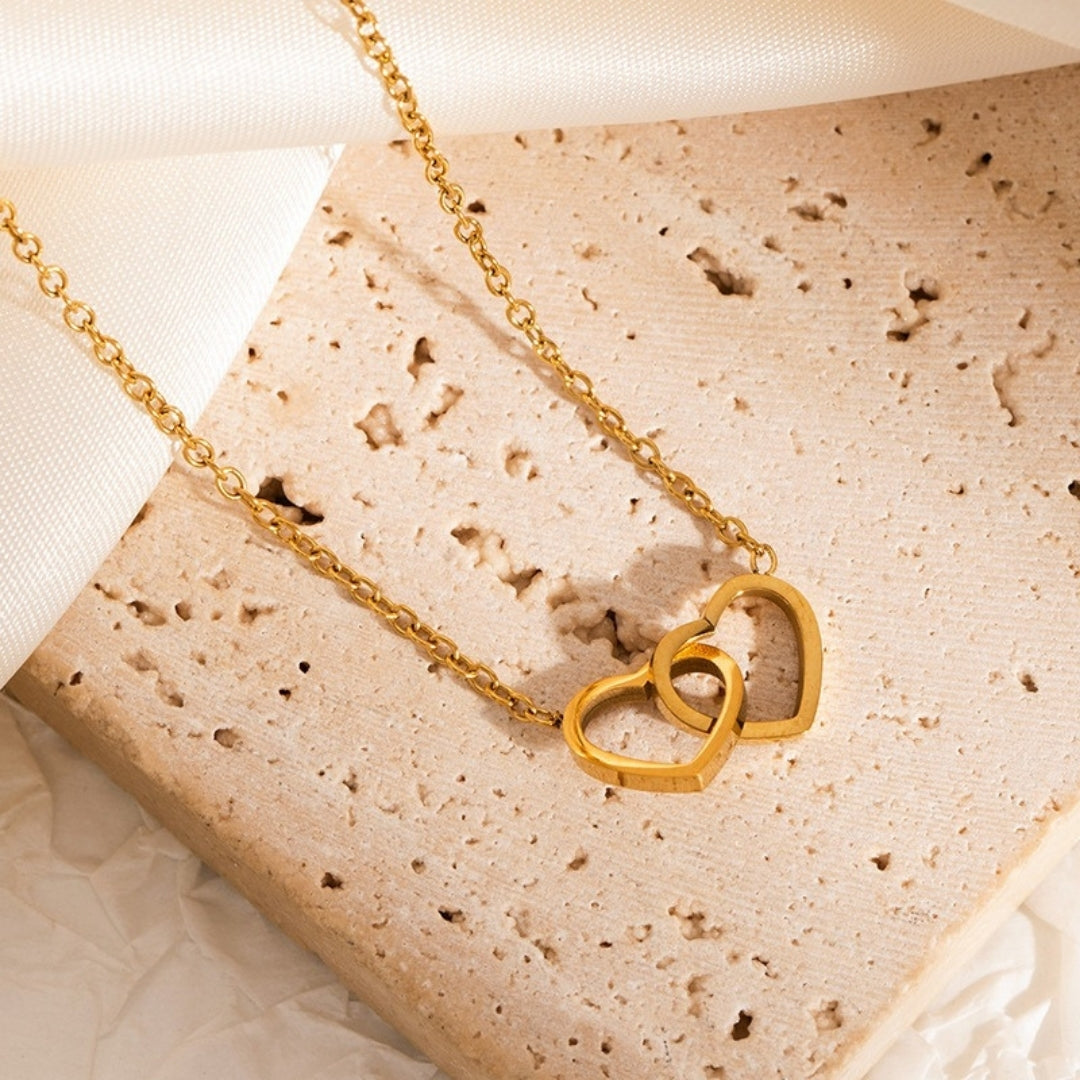 Duo Heart Charm Necklace