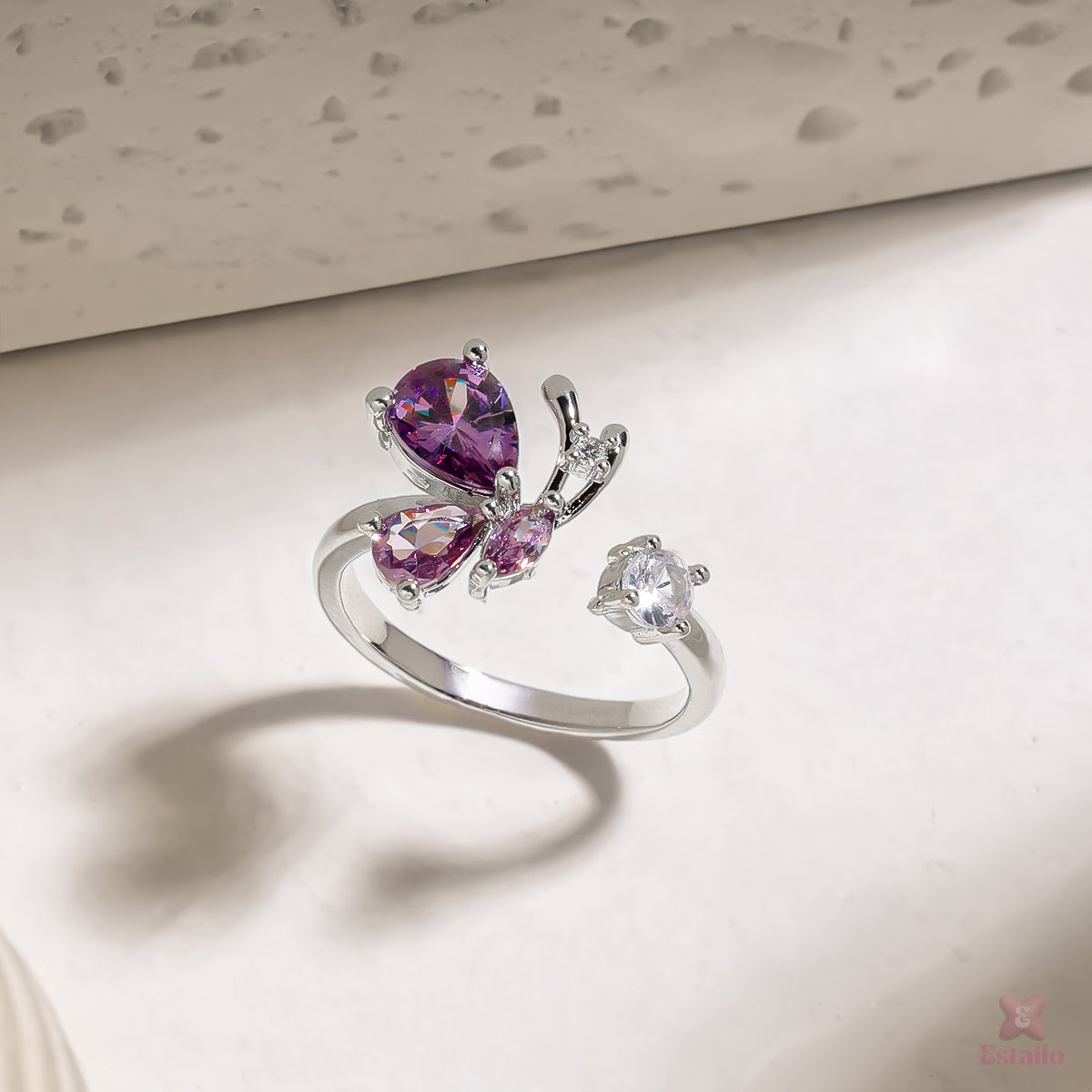 Crystal Butterfly Ring