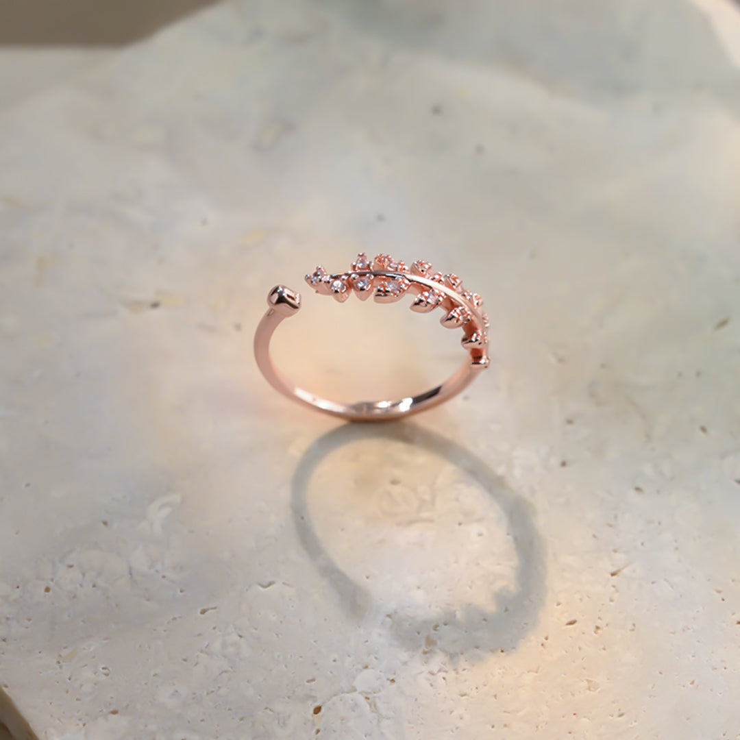 Blush Leafy Glow Ring
