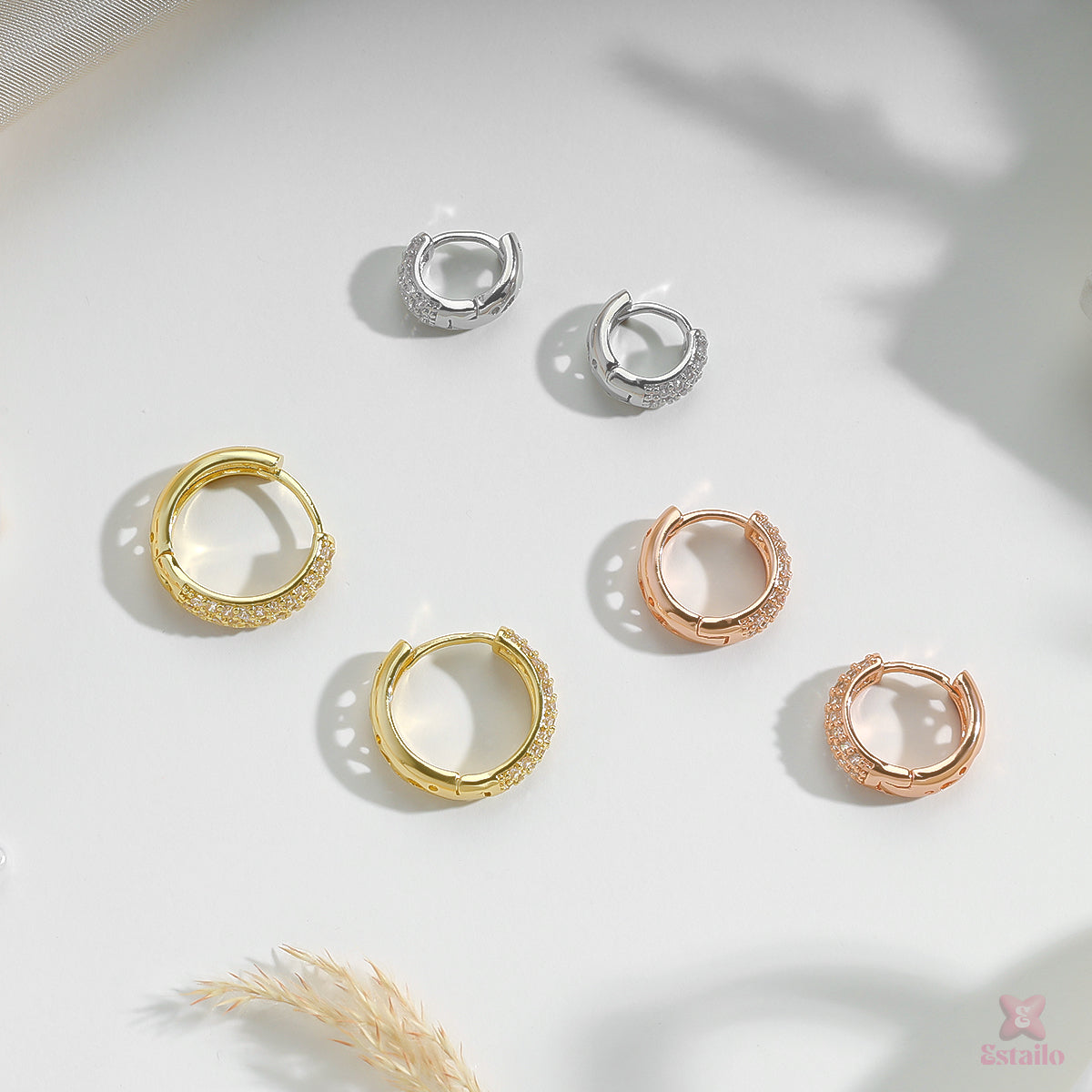 Peachy Princess Huggie Earrings (Combo)