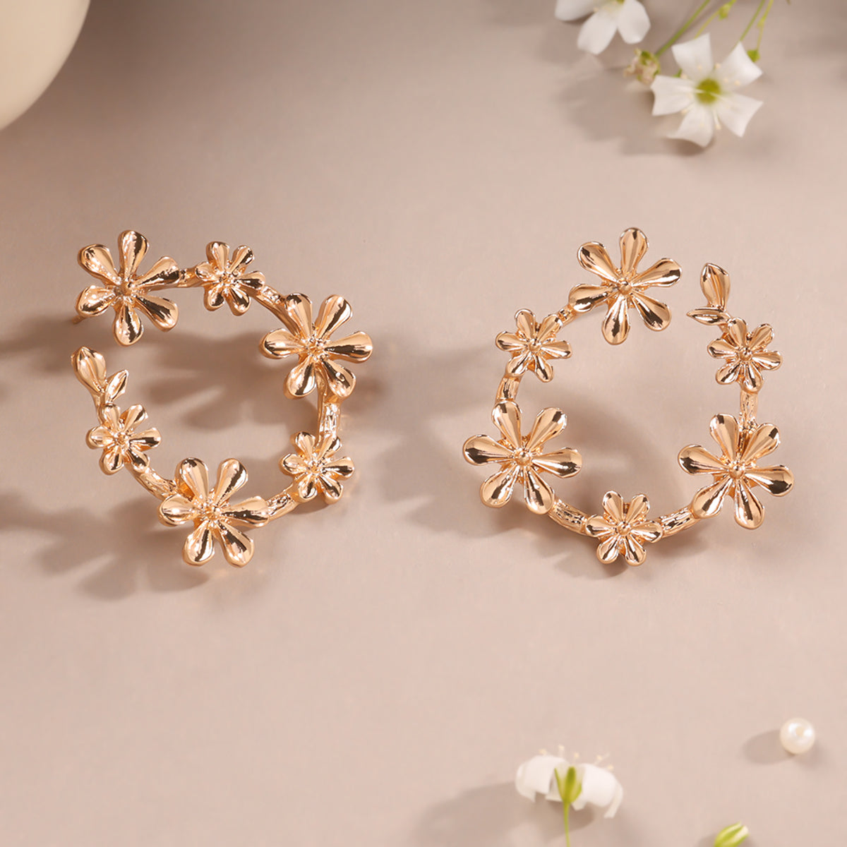 Floral Elegance Statement Earrings