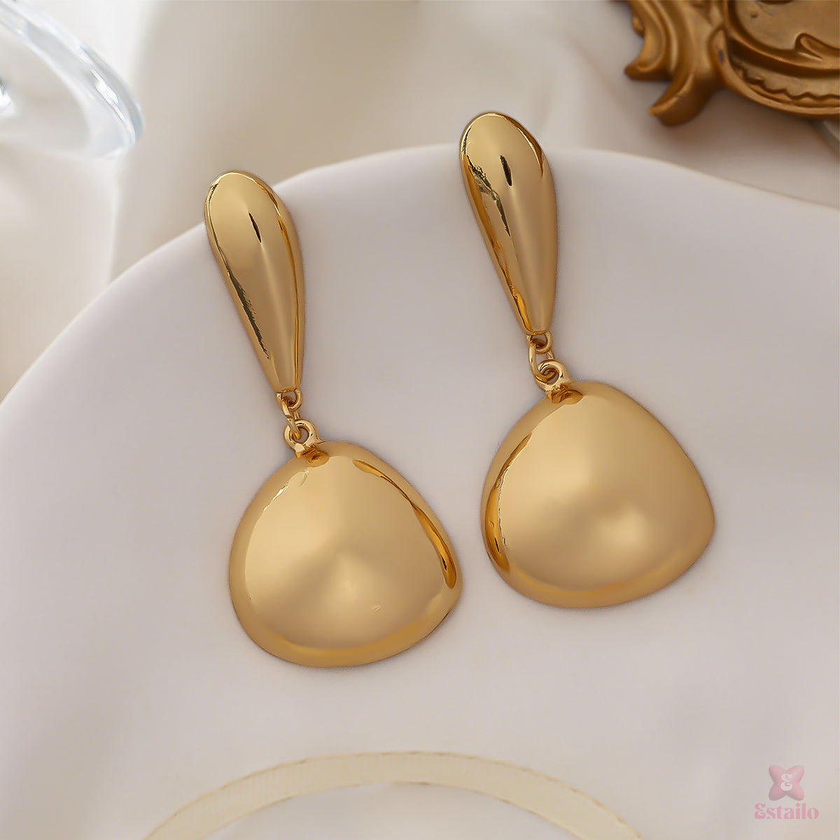 Golden Glow Statement Earrings
