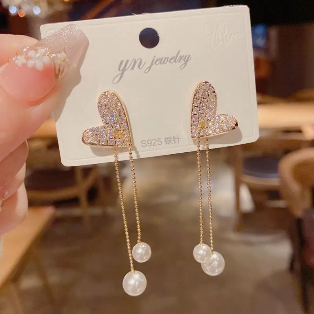 Bling Blogger Heart chain Earrings