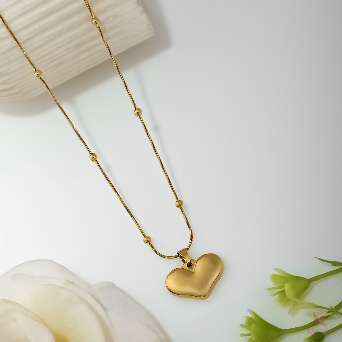 Glossy Heart Charm Necklace