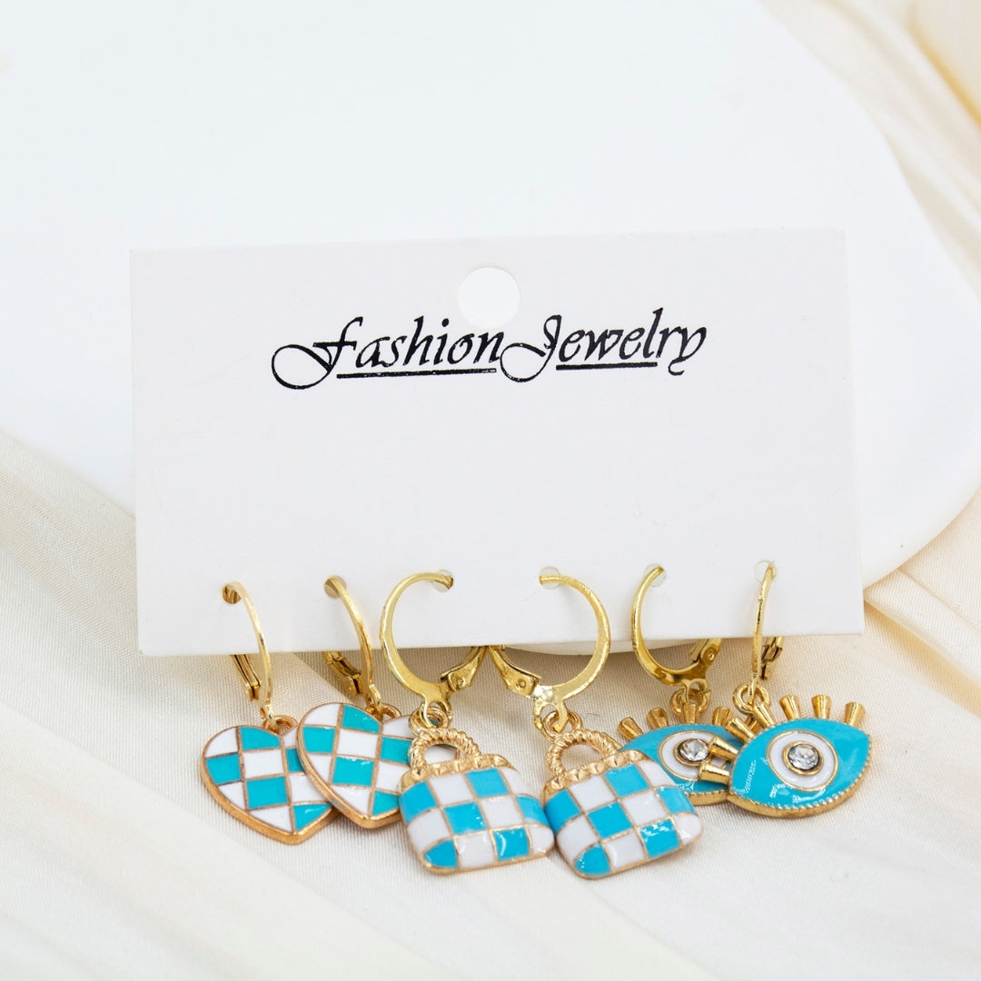 Azure Charm Trio Combo Earring