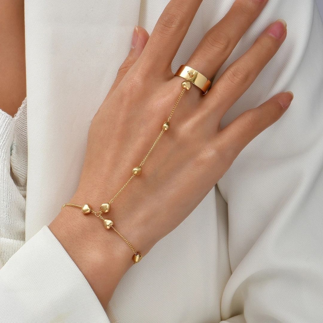 Sweetheart Wide-Band Ring-Bracelet