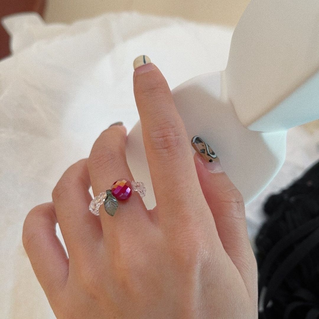 Cherry Beaded Ring