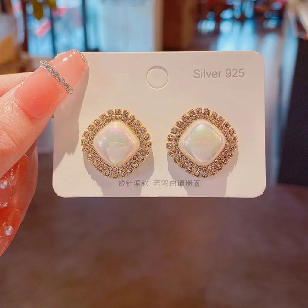 Ivory Elegant Hoops Earrings