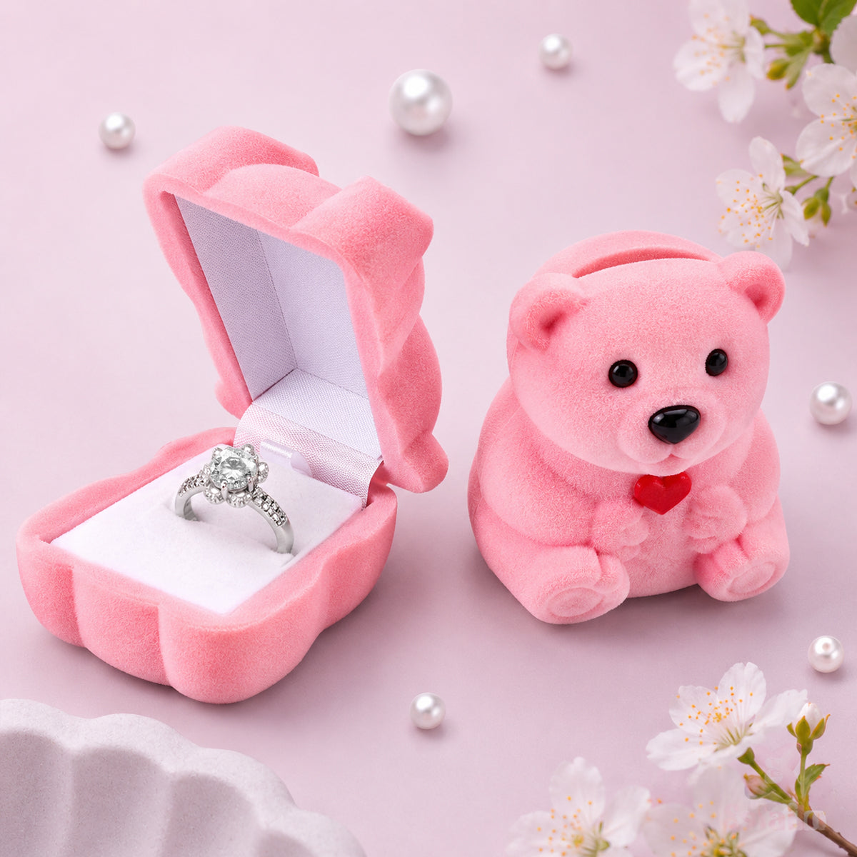 Solitaire Ring+Teddy Box