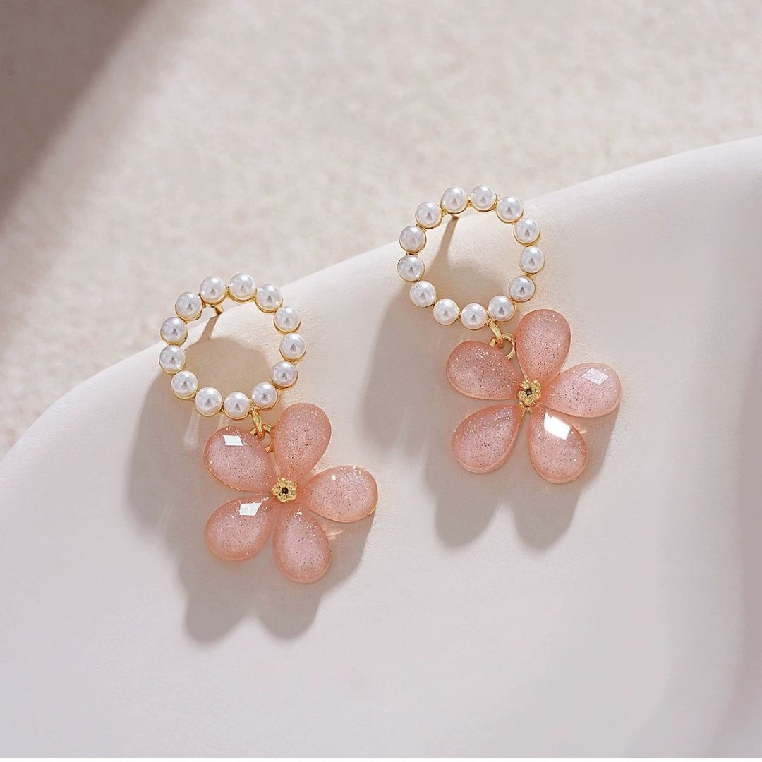 Pearl-Haloed Blooms Earrings