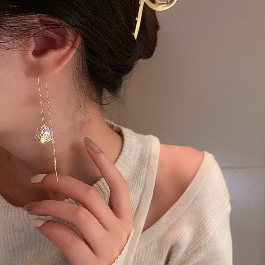 Rose Cage Threaders Earrings