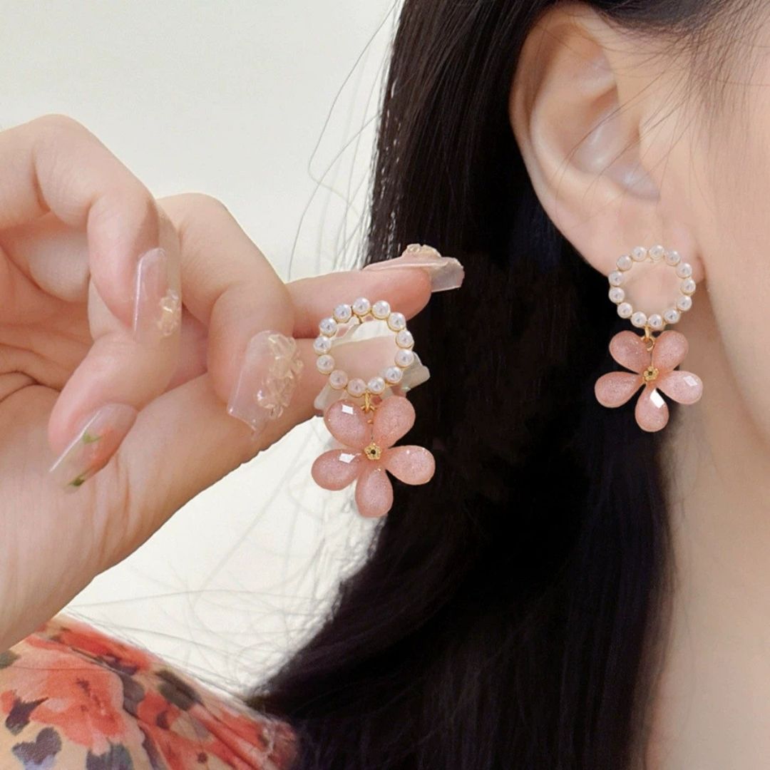 Pearl-Haloed Blooms Earrings