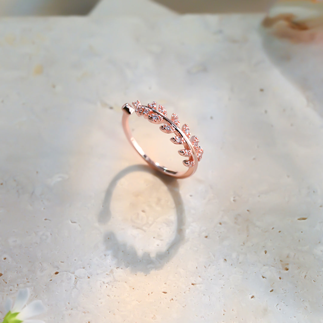 Blush Leafy Glow Ring