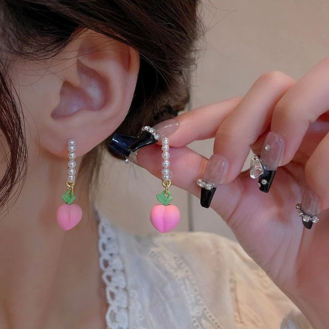Summer Peach Charm Earrings