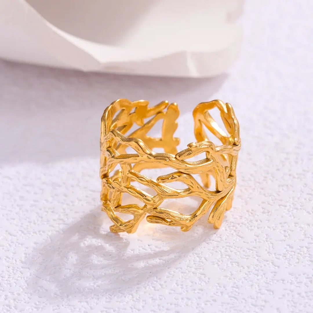 Golden Canopy Cuff Ring