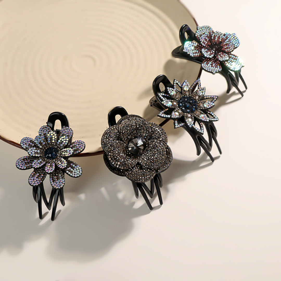 Rhinestone Floral Hair Clip (Random pack of 1)