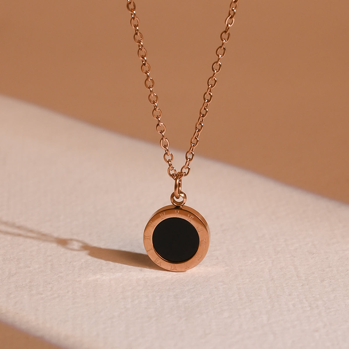 Obsidian Roman Halo Necklace