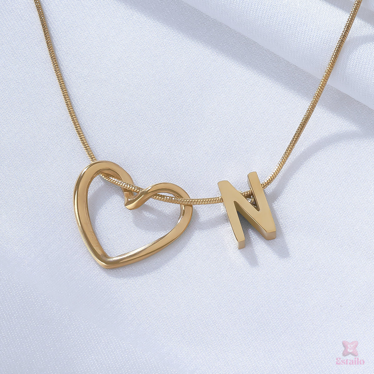 Heart and Initial Necklace