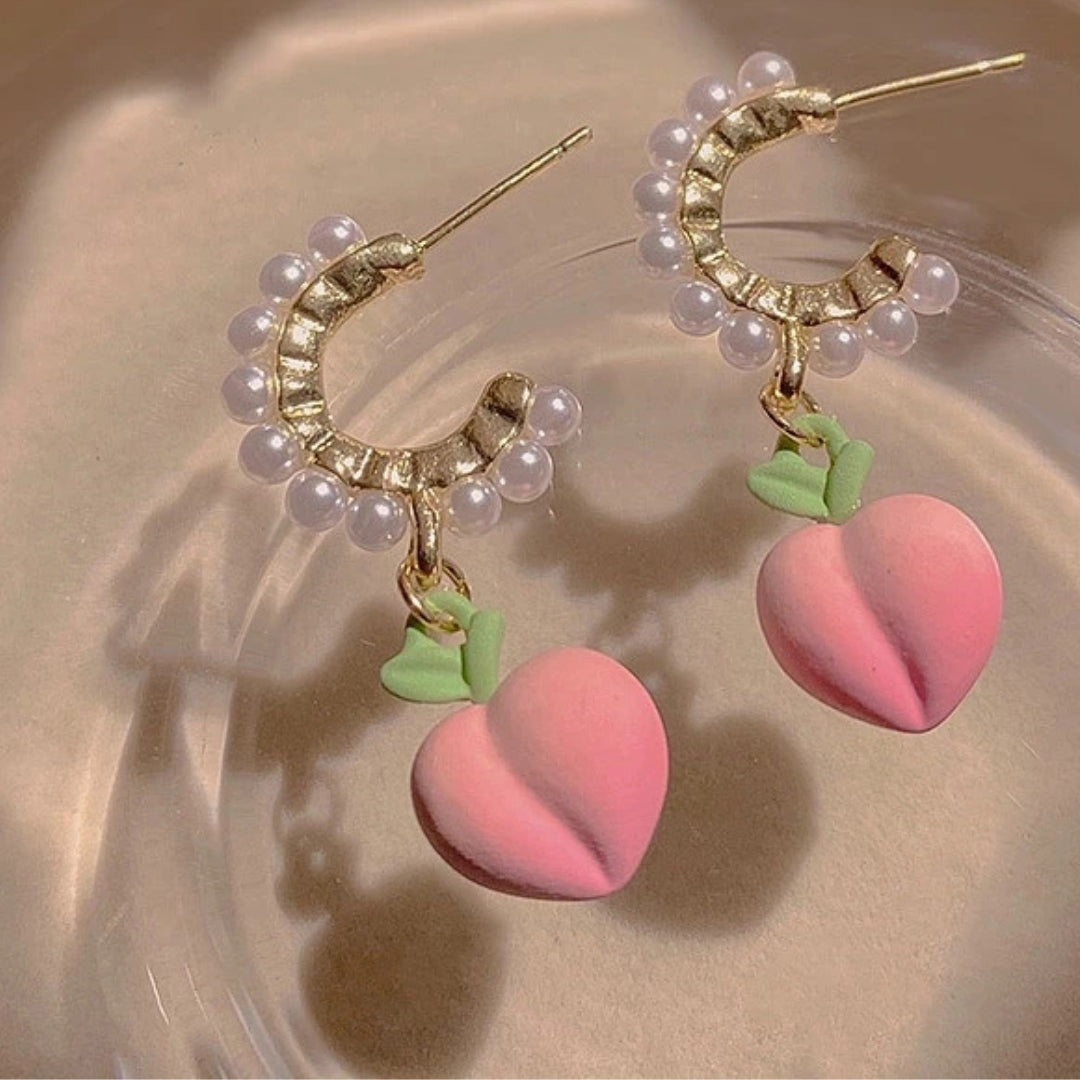 Summer Peach Charm Earrings