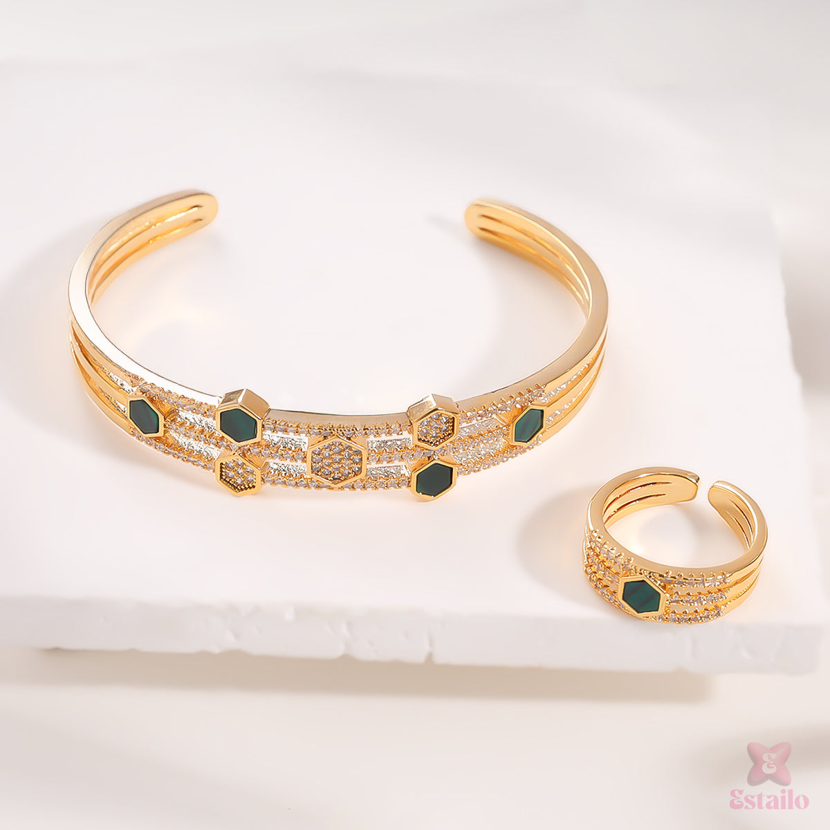 Gleam Stone Bracelet and Ring