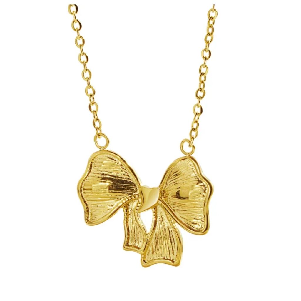 Golden Flora Bow Neckpiece Set