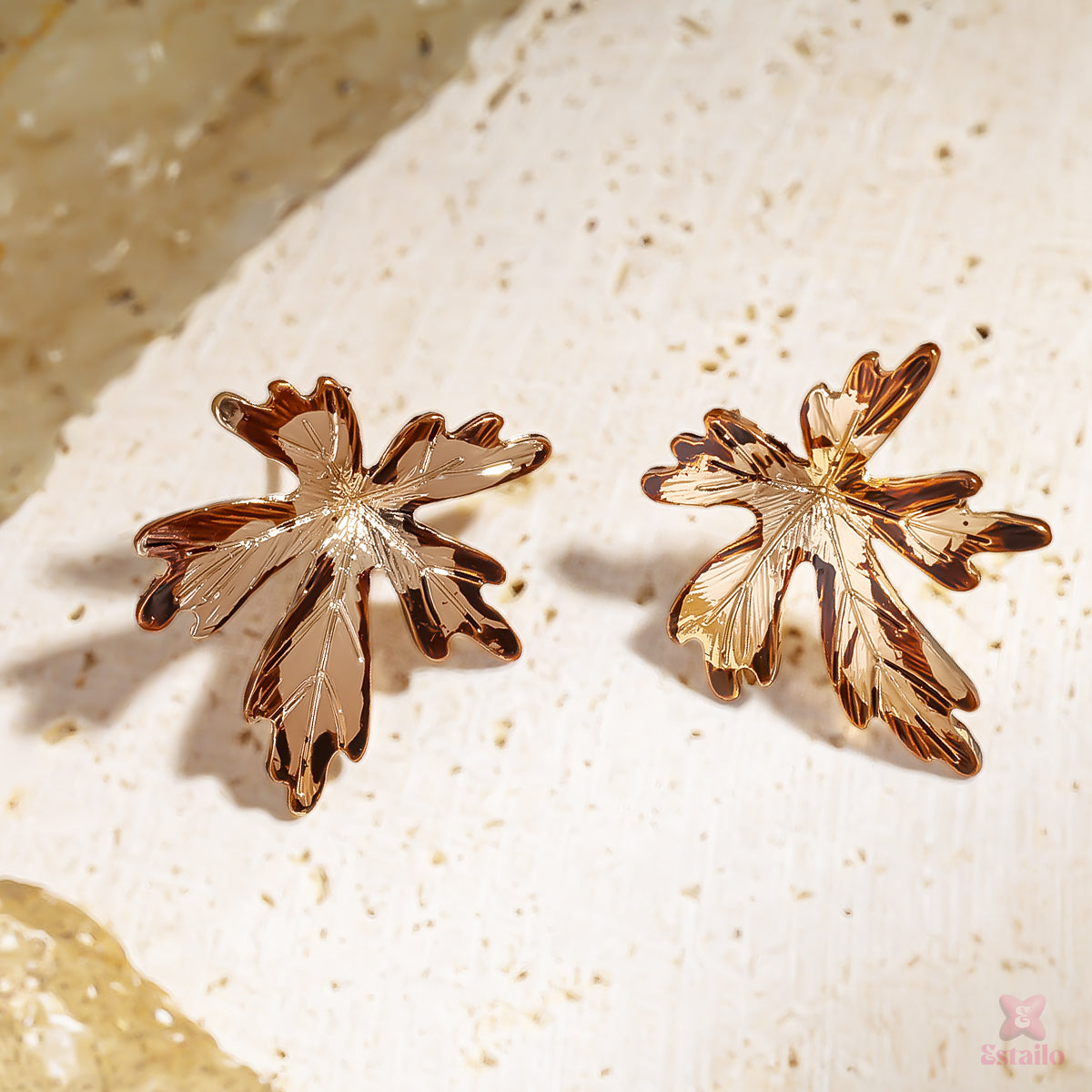 Golden Maple Leaf Earring