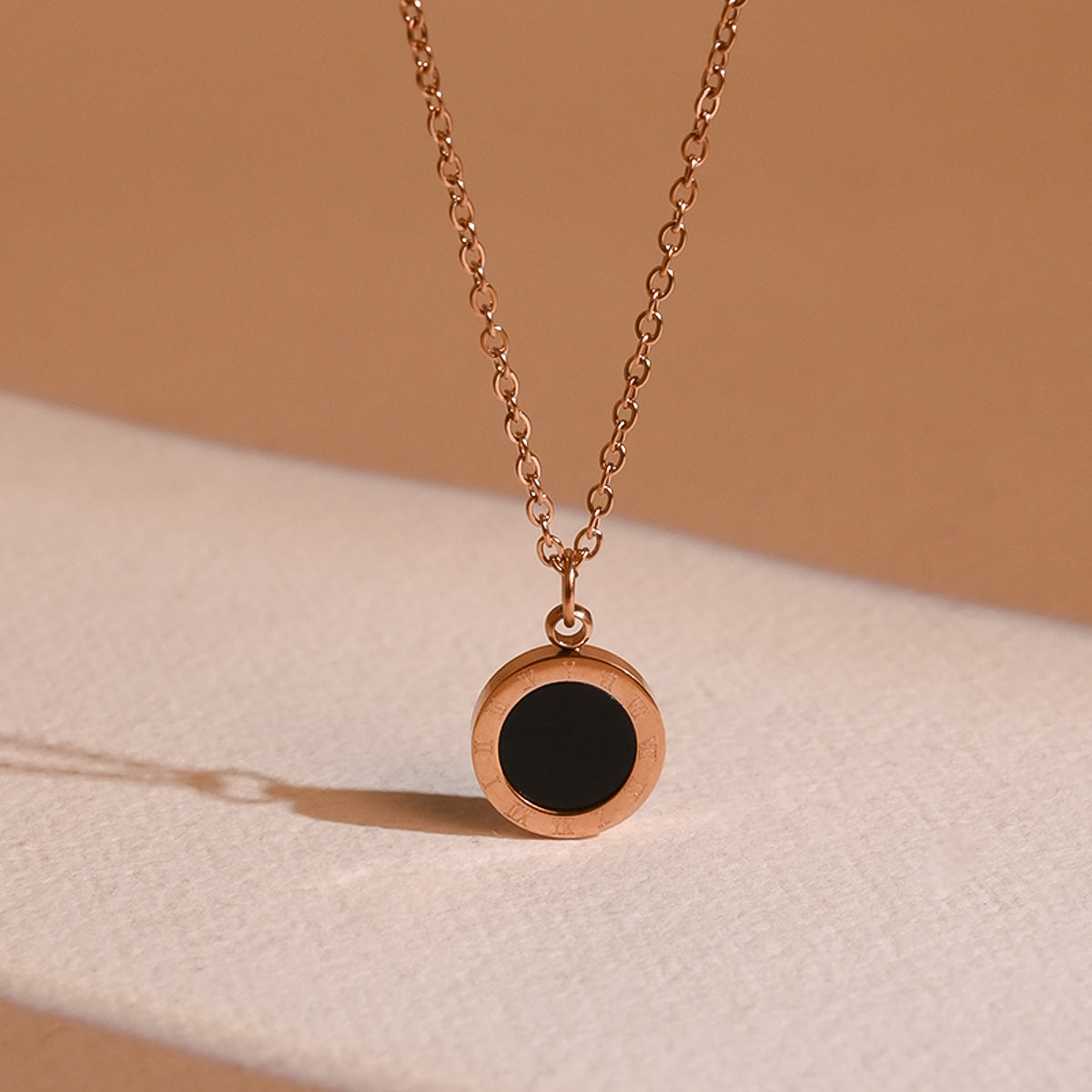 Obsidian Roman Halo Necklace