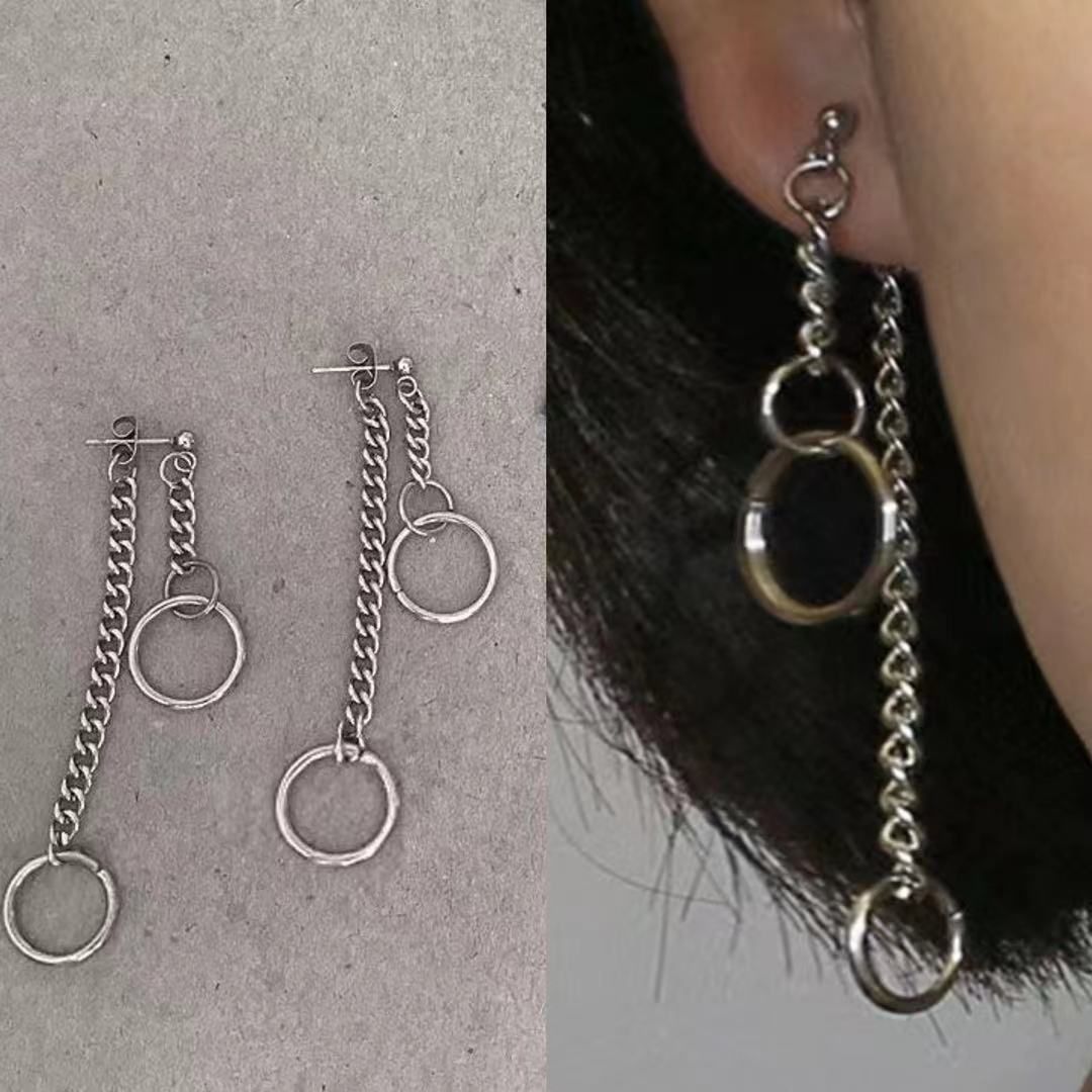 Kinetic Hoop Chains Earrings