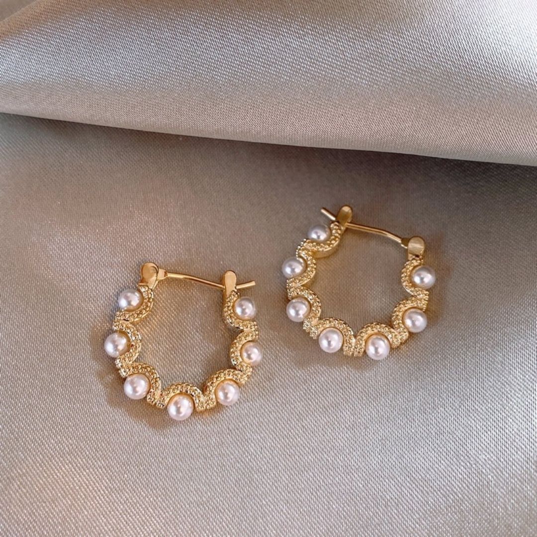 Luminous Wave Hoop Earrings
