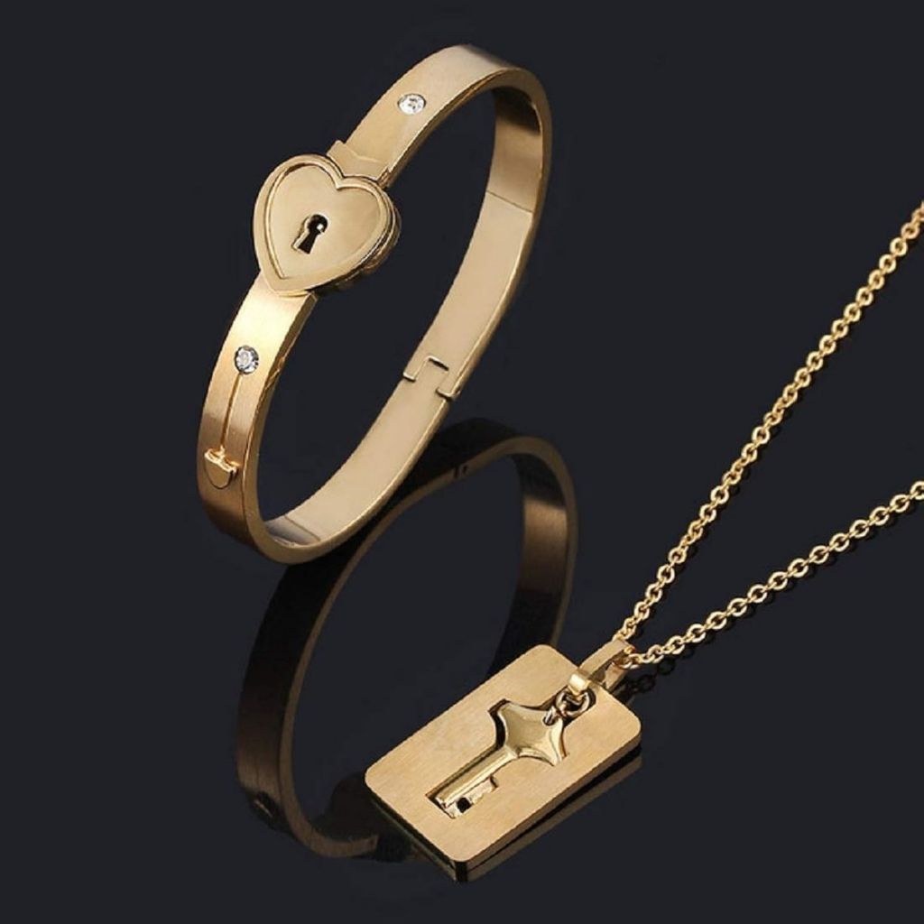 Heart Key Bracelet and Neckpiece