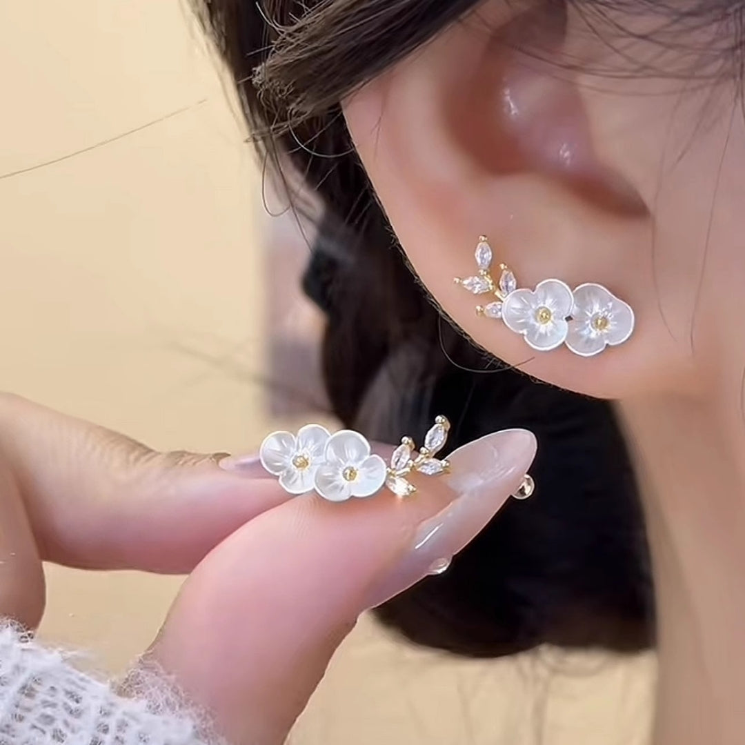Graceful White Bloom Earrings