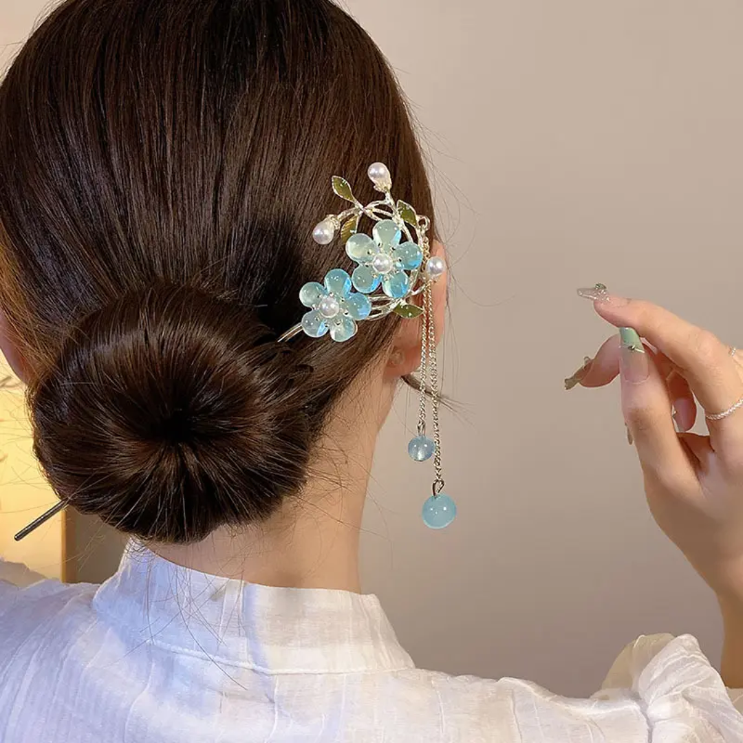 Blue Blossom Hair Stick