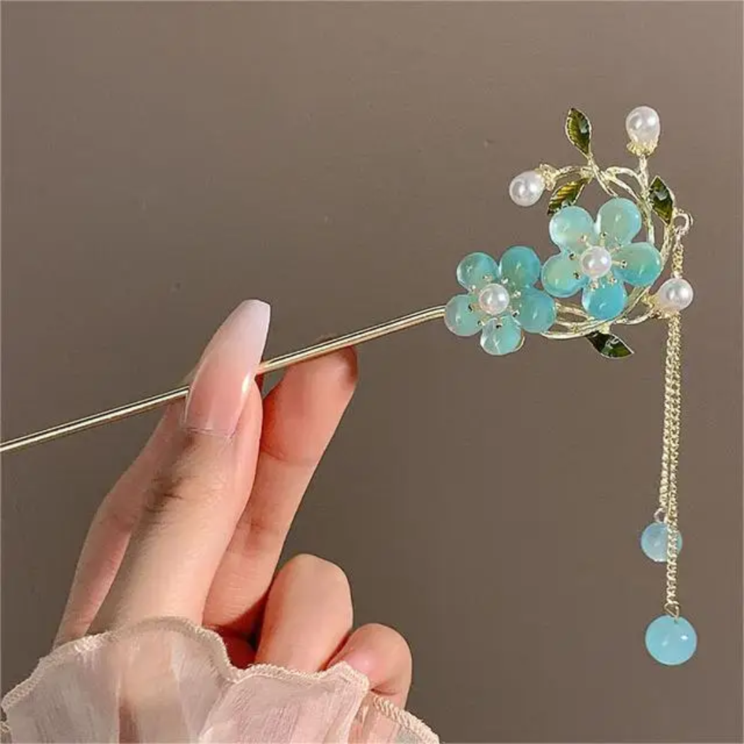 Blue Blossom Hair Stick