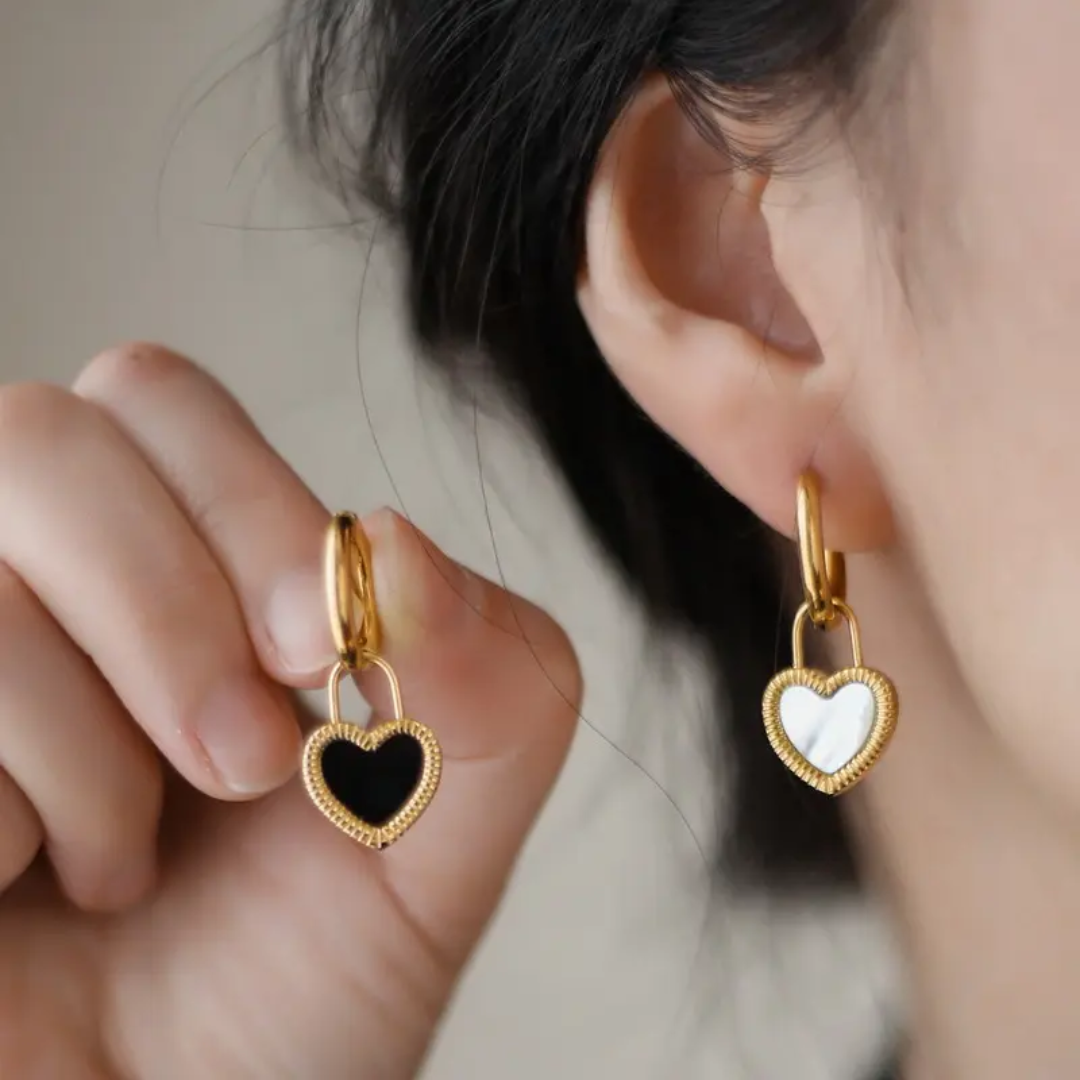 Duo Gilded Heart Hoops Earrings