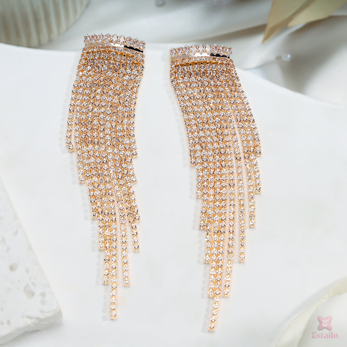 Regal Rhinestone Drops Earrings