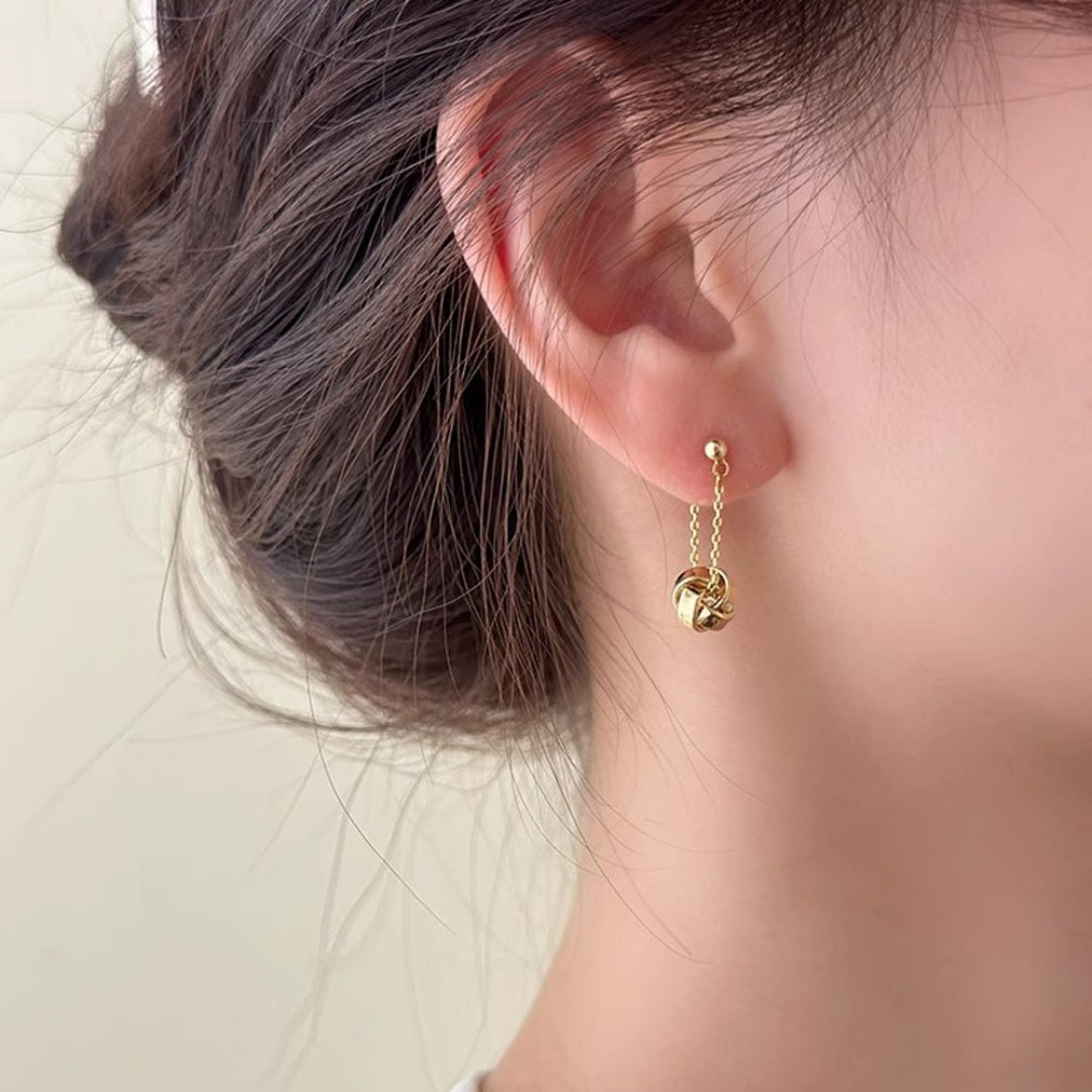 Golden Orb Drops Earrings