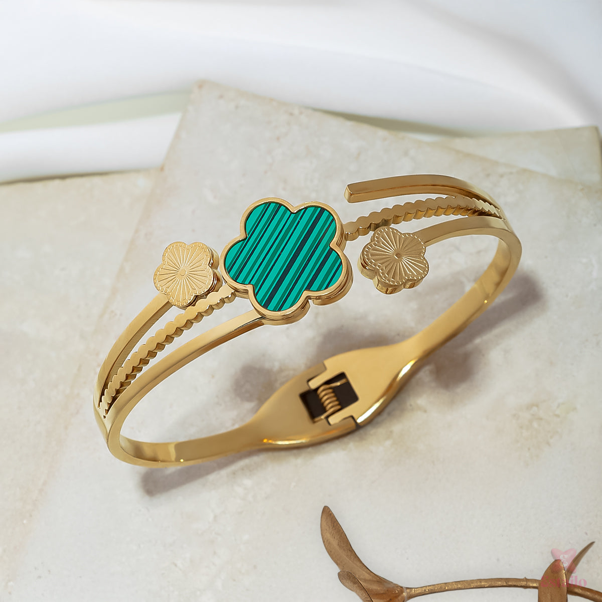 Gilded Clover Charm Bracelet