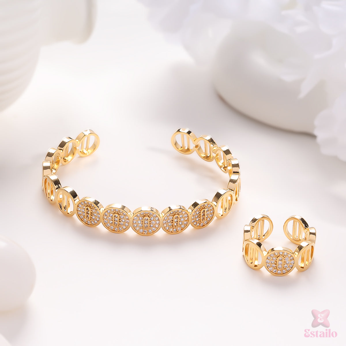 Dazzle Luxe Statement Bracelet and Ring