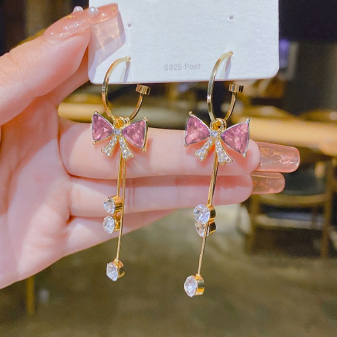 Rosé Ribbon Cascades Earrings