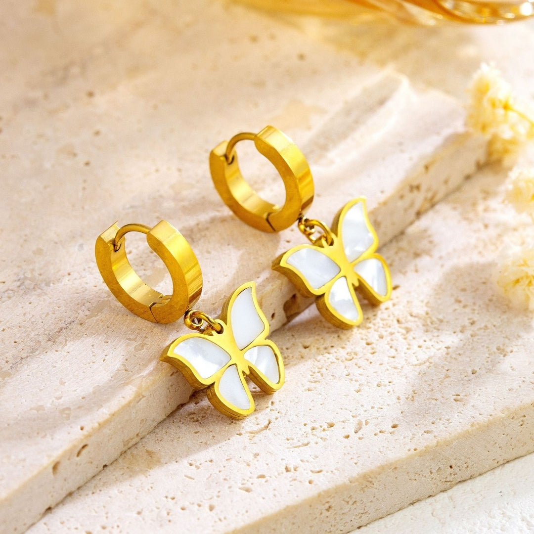 Golden Flutter Hoops Earring