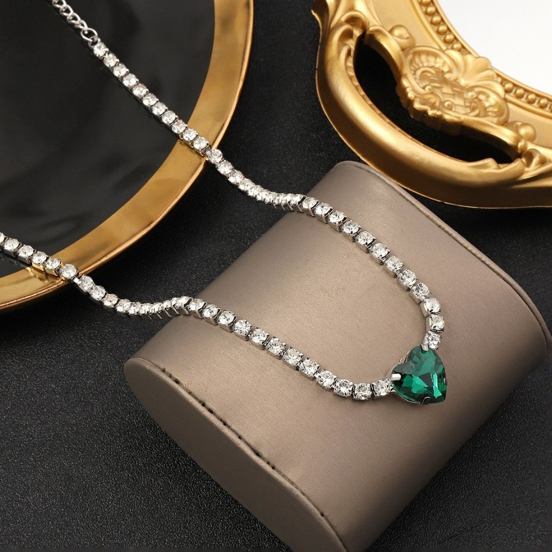 Emerald Amour Heart Necklace