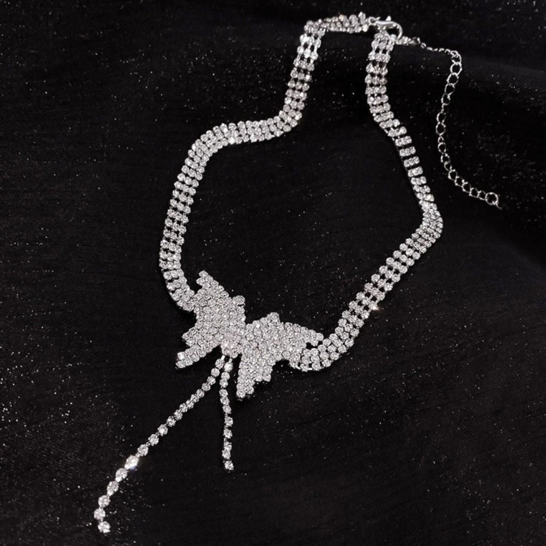 Silver-Tone Butterfly Necklace