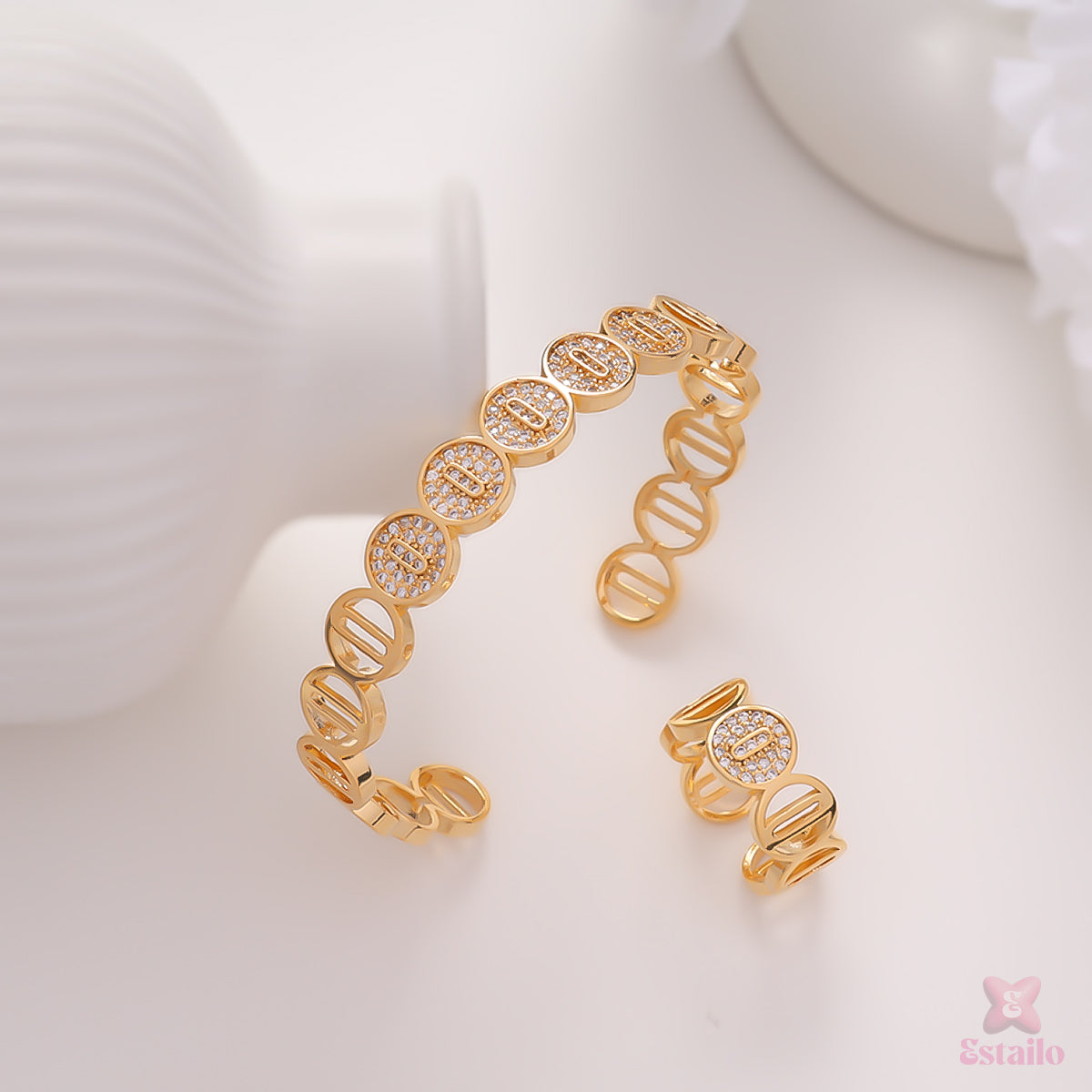 Dazzle Luxe Statement Bracelet and Ring