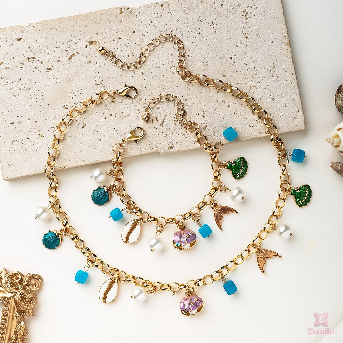 Coastal Charm Bracelet and Neckpiece