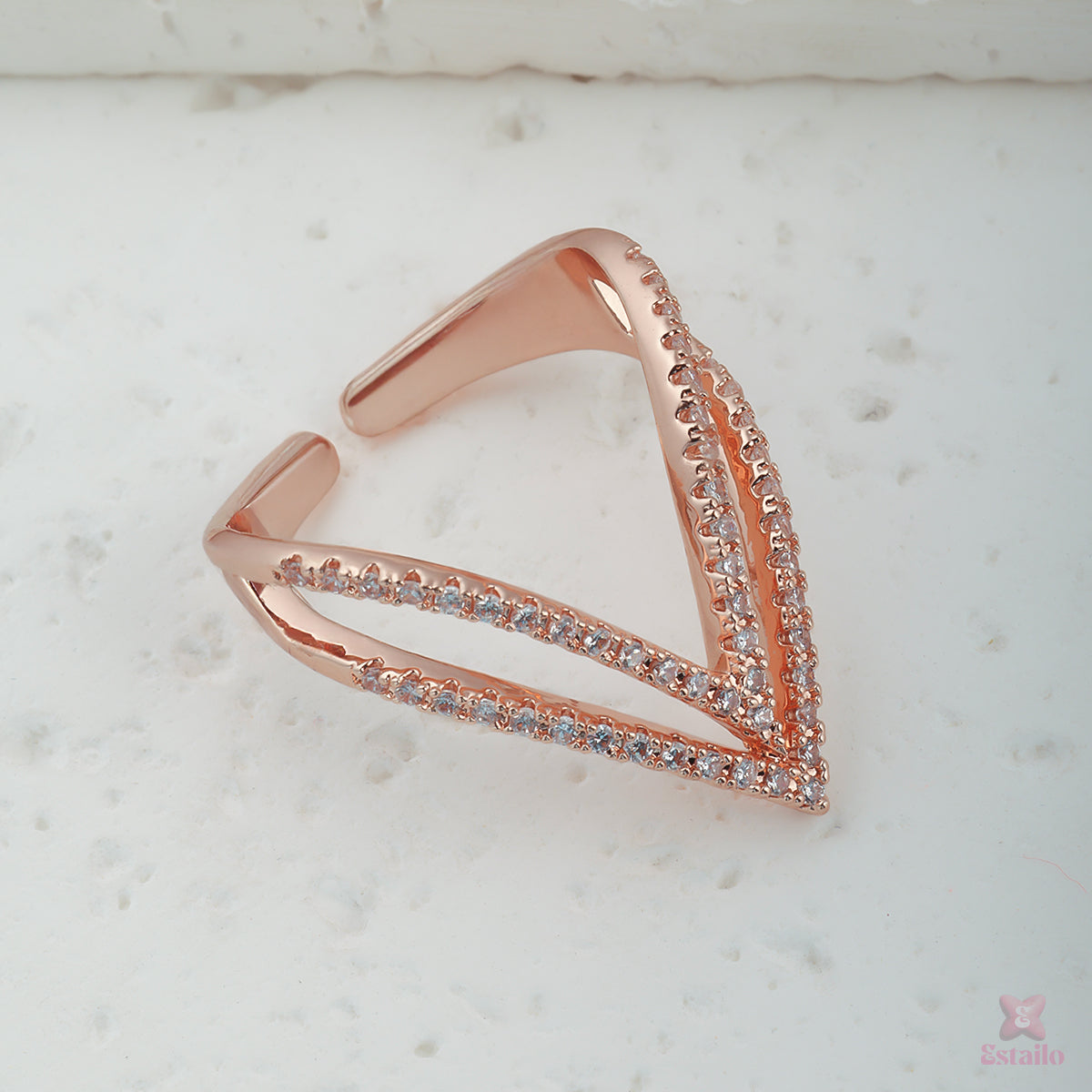Tri Luxe Charm Ring