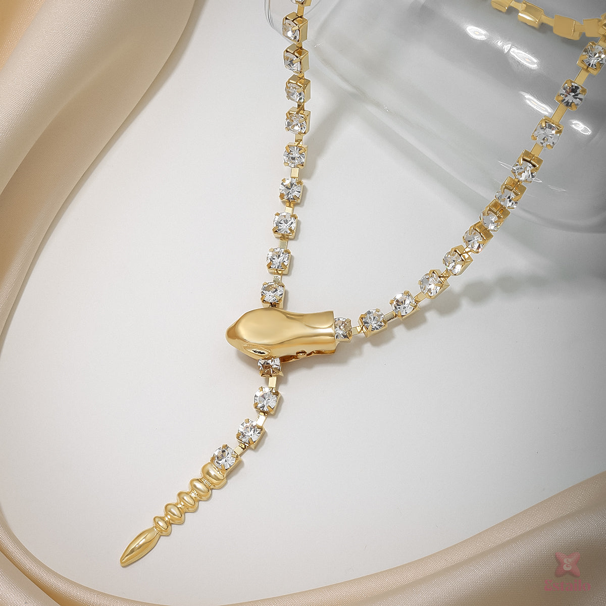 Serpentine Sparkle Lariat Neckpiece