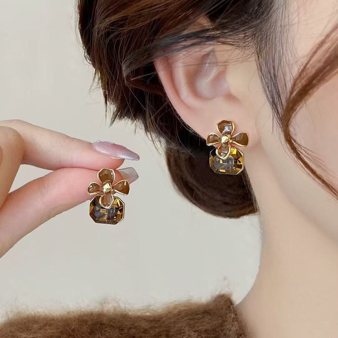 Smoky Quartz Petals Earrings